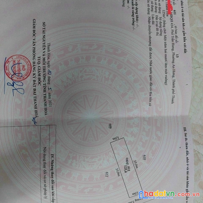 Chính chủ bán bớt 1 lô mặt bằng 434 phường an hưng tp thanh hóa