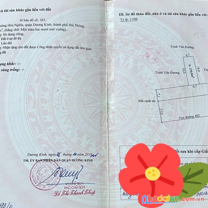 Siêu phẩm bán đất tặng nhà tại hòa nghĩa, dương kinh