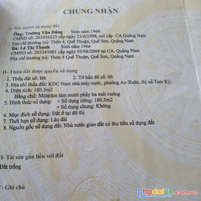 Chính chủ cần bán đất tặng nhà lê trung đình, an xuân, tam kỳ