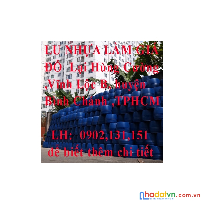 Lu nhựa làm giá đỗ được làm từ nhựa hdpec 9/49 lại hùng cường ,vĩnh lộc b, huyện bình chánh ,tphcm