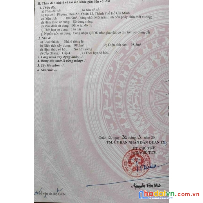 Ngang 8m - 170 m2 - 2 mặt tiền hẻm 6m trần thị cờ, quận 12 , giá chỉ 5.05 tỷ tl