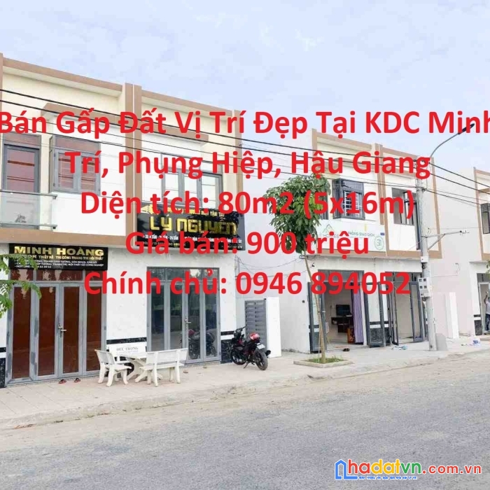 Bán gấp đất vị trí đẹp tại kdc minh trí, phụng hiệp, hậu giang