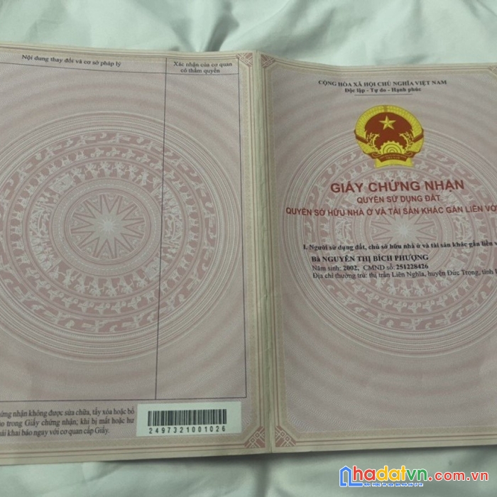 Chính chủ cần bán lô đất vị trí đẹp tại huyện đức trọng, tỉnh lâm đồng