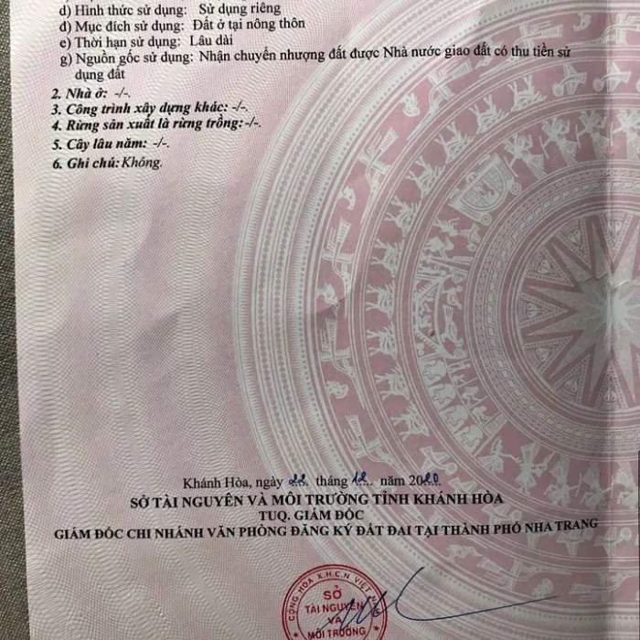 Bán đất thôn phước thượng xã phước đồng nha trang. diện tích 68m . đường ô tô 5m. giáp ranh fpt. 