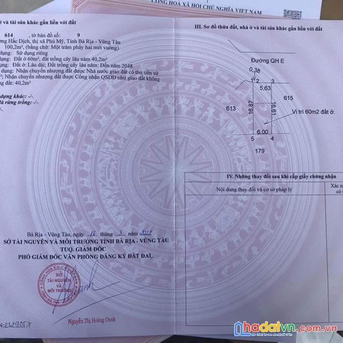 Sở hữu ngay đất mặt tiền vị trí đẹp tại p. hắc dịch, tt phú mỹ - bà rịa vũng tàu