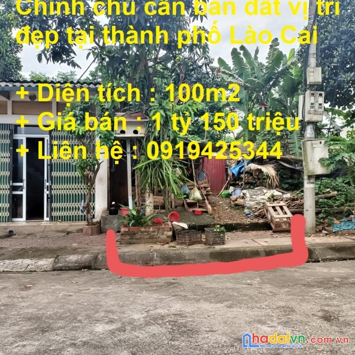 Chính chủ cần bán đất vị trí đẹp tại thành phố lào cai