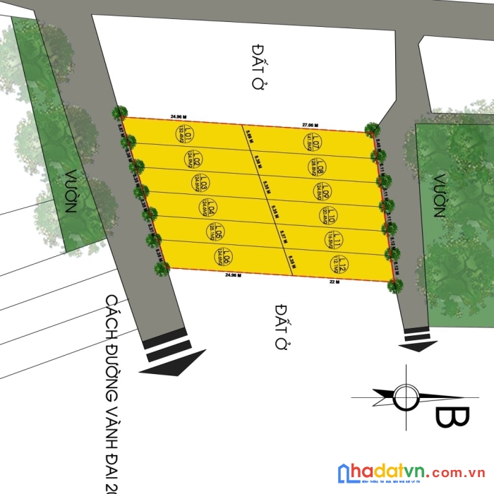 Đất sân bay, xã xuân hưng, cách đường quy hoạch vành đai sân bay rộng 52m gần 200m, cách sân bay,