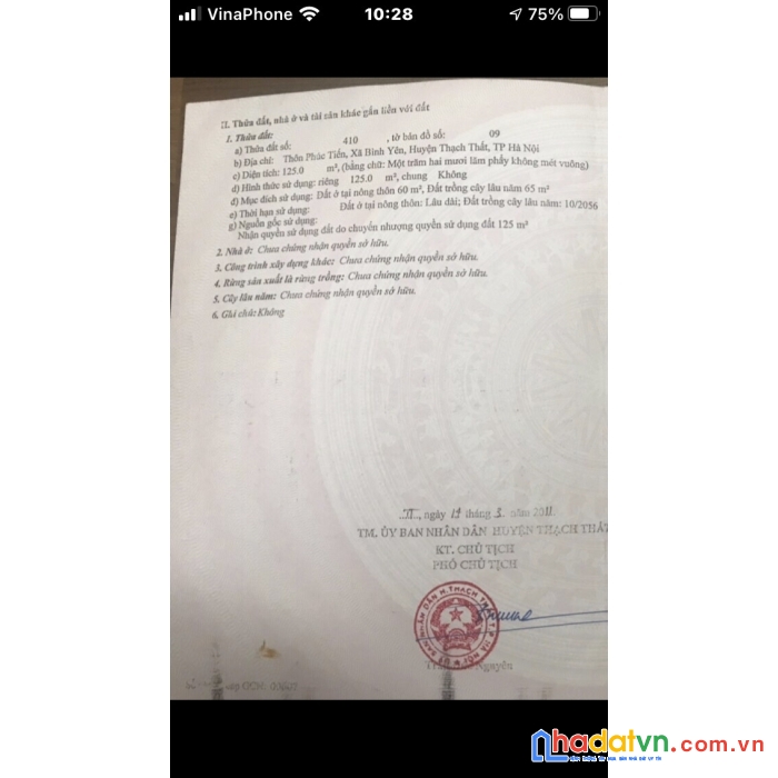 Cần bán gấp mảnh đất thổ cư mặt đường tỉnh lộ 420