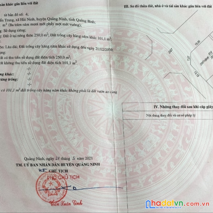 Bán lô đất gần biển tại xã hải ninh, quảng ninh, quảng bình