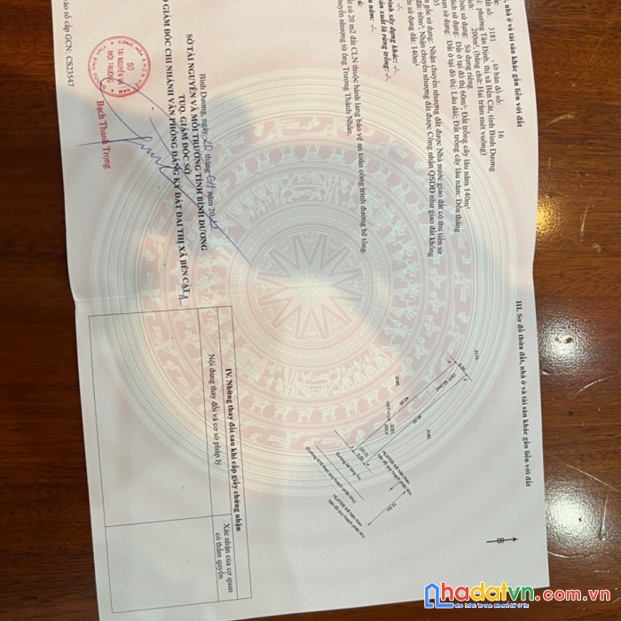 Chính chủ cần bán lô đất vị trí đẹp tại thị xã bến cát, tỉnh bình dương