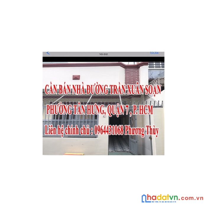 Cần bán nhà đường trần xuân soạn, phường tân hưng, quận 7