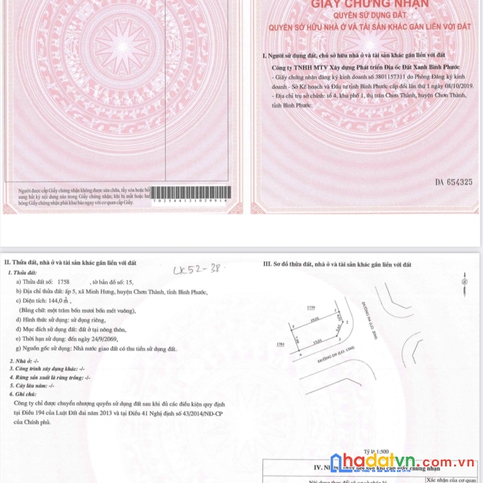 Đất chơn thành, ngay kcn minh hưng đang mở rộng, ở và kinh doanh 0932627439