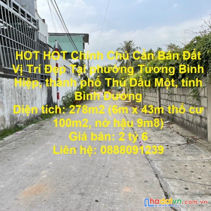 Hot hot chính chủ cần bán đất vị trí đẹp tại bình dương
