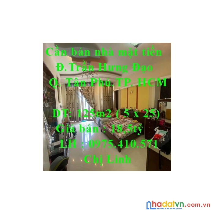 Cần bán nhà mặt tiền kinh doanh ở đường trần hưng đạo, quận tân phú, tp hcm