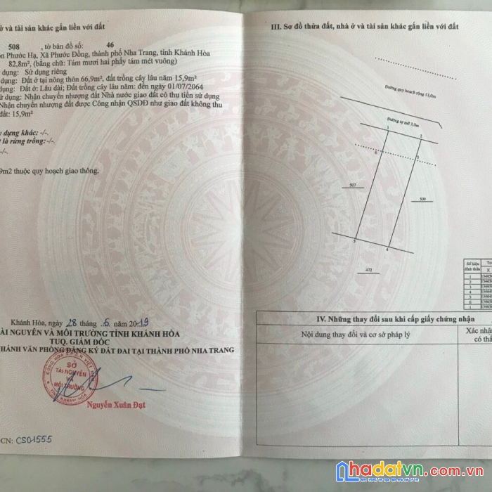 Bán đất tp nha trang khánh hòa. giáp ranh khu nhà ở phước đồng. gần đường nguyễn tất thành 