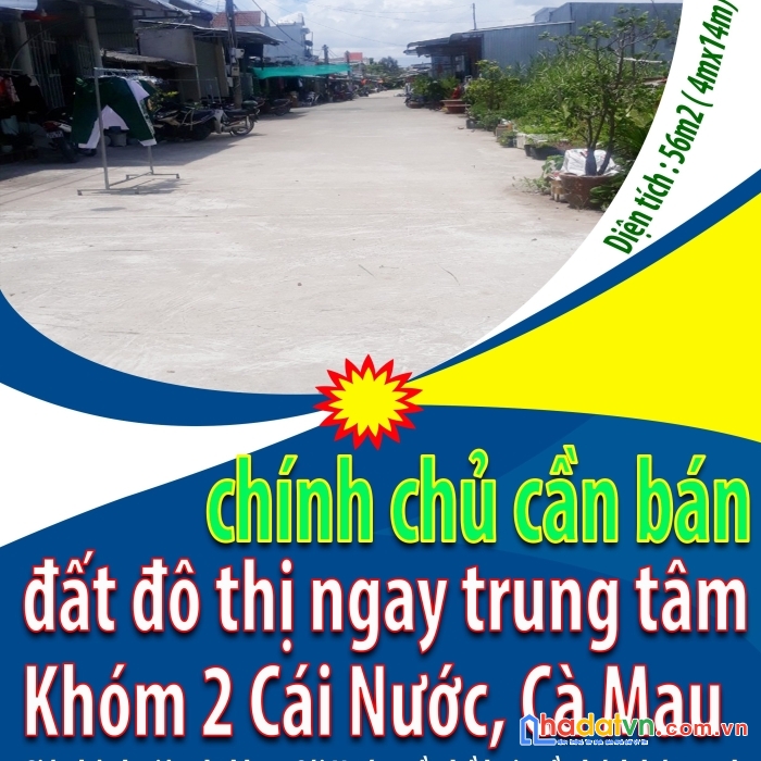 Bán đất đô thị ngay trung tâm cái nước, cà mau