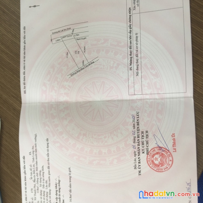 Cần bán gấp lô đất đẹp gía đầu tư tại xã thanh phú, huyện bến lức, tỉnh long an