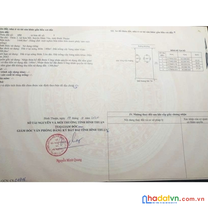 Cần bán lô đất thôn 2 - sơn mỹ -hàm tân -bình thuận 