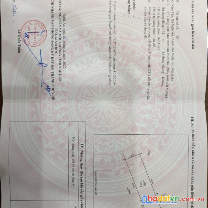 Chính chủ cần bán đất 2 mặt tiềnvị trí đẹp tại tỉnh nghệ an