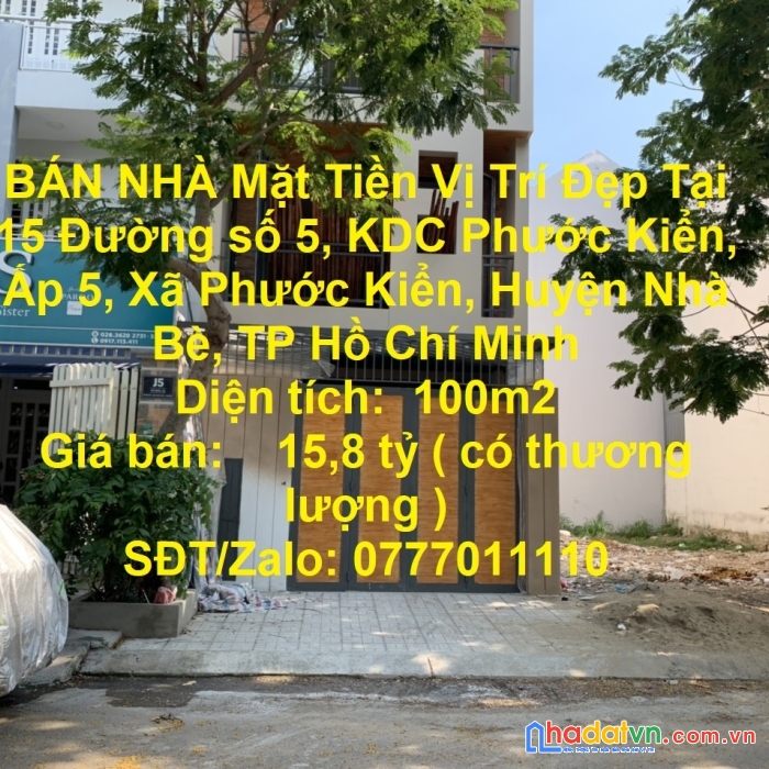 Bán nhà mặt tiền vị trí đẹp tại phước kiển, huyện nhà bè - tp hồ chí minh