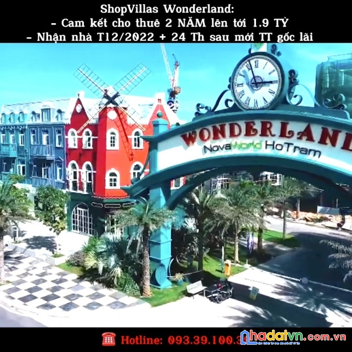 Shopvilla 3 tầng 9x15m mặt tiền hồ tràm,nhận nhà vẫn hưởng htls,cam kết thuê 1.9 tỷ. lh: 0933910039