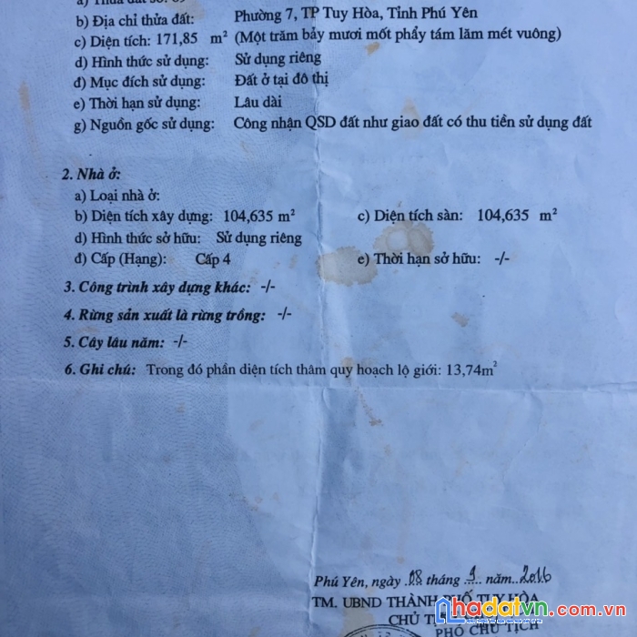 Cần bán đất tặng nhà cấp 4 tại phường 7 tp tuy hòa tỉnh phú yên