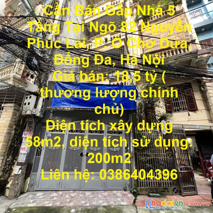Cần bán gấp nhà 5 tầng tại ngõ 82 nguyễn phúc lai, p. ô chợ dừa, đống đa, hà nội