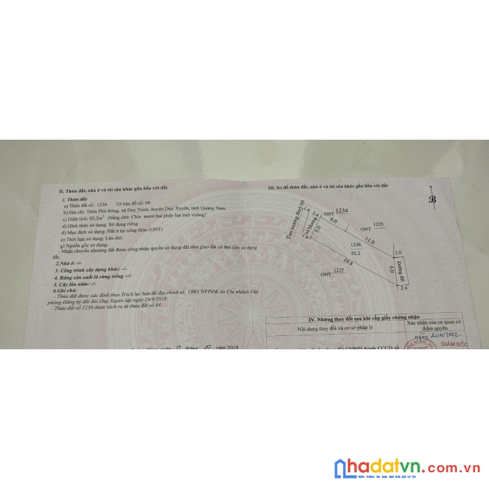 Tôi chính chủ cần bán gấp lô đất đẹp vị trí đắc địa tại huyện duy xuyên, tỉnh quảng nam