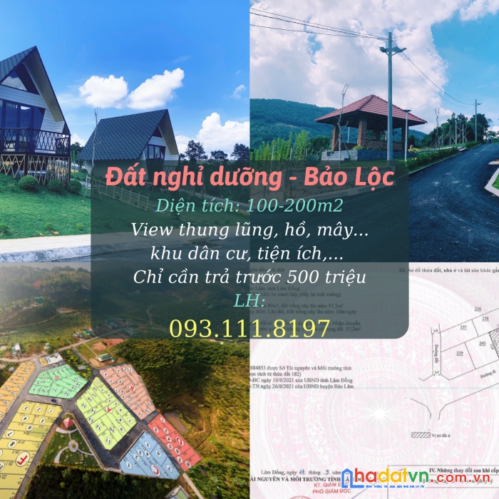 Bán đất view nghỉ dưỡng bảo lộc 137m2, lô gốc hai mặt tiền đường nhựa 9m, tặng kèm nhà 60m2, sổ sẵn công chứng ngay