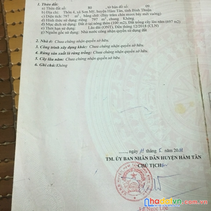 Bán lô 20*41m có 100m2 thổ cư, mặt tiền đường số 18 thôn 4 - sơn mỹ