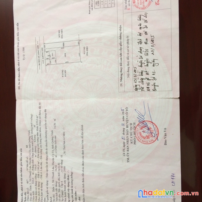 Ô đất thuộc thôn 2, xã thanh lân, huyện cô tô, tỉnh quảng ninh