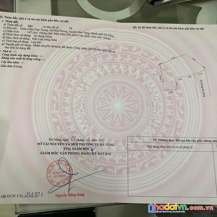 Sở hữu ngay lô đất siêu đẹp tại  huyện hoà vang, tp đà nẵng.