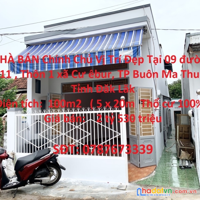 Nhà bán chính chủ vị trí đẹp tại thành phố buôn ma thuột, tỉnh đăk lăk