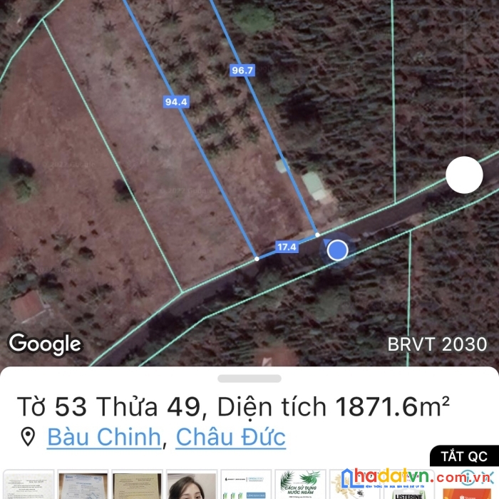 2,6 sào đất xuân sơn, bình trung châu đức chỉ 2,7 tỷ