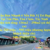 Cần bán nhanh 6 nền đất vị trí đẹp tại tân châu, tây ninh