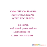 Chính chủ cho thuê nhà nguyên căn, đường cây keo, phường tam phú ,quận thủ đức, hcm