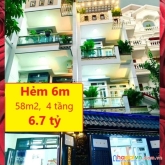 Nhà đẹp nguyễn tư giản, phường 12, gò vấp – hẻm 6m, 58m2, 4 tầng, giá rẻ.