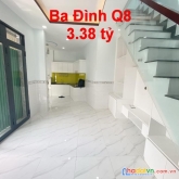 Nhà mới xây hẻm ba đình p10.q8. trệt,lầu. giá 3,38 tỷ tl