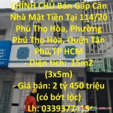 Chính chủ bán gấp căn nhà mặt tiền tại quận tân phú-tp hcm