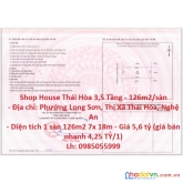 Cơ hội vàng đầu tư - quyết định bán gấp 2 căn shop house thái hòa 3,5 tầng - 126m2/sàn