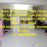 Bán nhanh căn nhà chính chủ tại 107/2/15 phạm văn hai, phường 3, tân bình - hcm