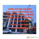 Chính chủ cần cho thuê nhà 5 tầng tại số 8 đào duy từ,( gần phố đi bộ), phường đông thành, tp ninh