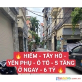 Hiếm-tây hồ- yên phụ- ô tô- 5 tầng ở ngay - 6 tỷ