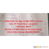 Chính chủ cần bán lô đất thổ cư ở lam sơn, tp thanh hóa. ( có sổ đỏ)