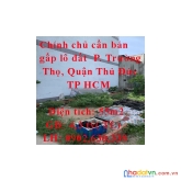 Chính chủ cần bán gấp lô đất hẻm xe hơi đường số 8, phường trường thọ, quận thủ đức, tp.hcm